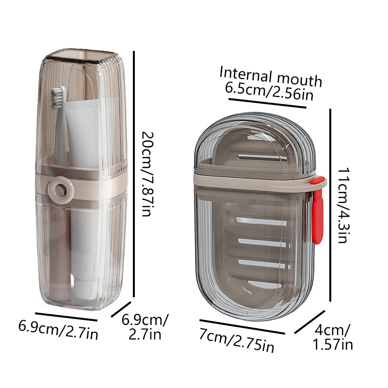 مجموعة واحدة من علبة الصابون البلاستيكية المحمولة صندوق تخزين فرشاة الأسنان لحاوية السفر وصينية الأطباق ومجموعة أدوات الزينة ومستلزمات السفر