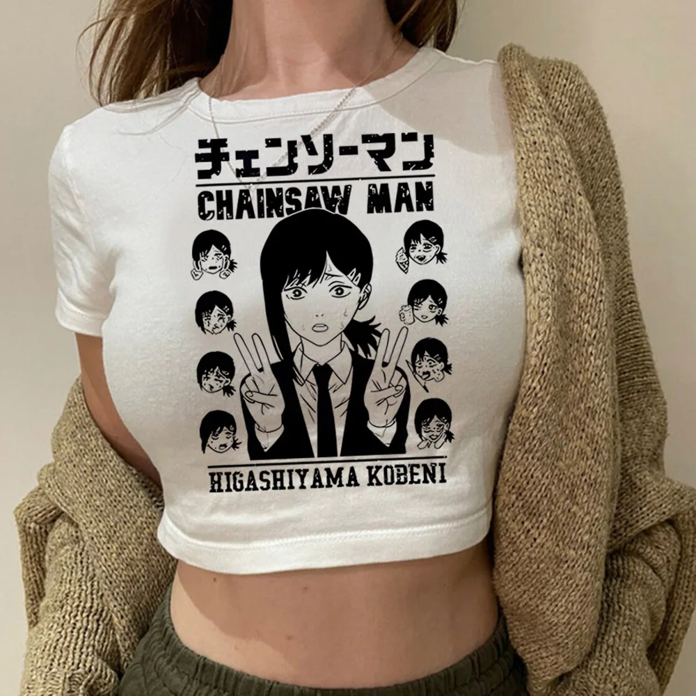 Chainsaw Man crop top 2025 Grunge Fairy gothic  2000s vintage  corset gyaru girls tshirt