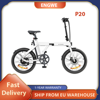 ENGWE P20 Folding Electric Bike, 250W Silent Motor 36V 9.6A Battery, 20*1.95'' Tires City Ebike, 25km/h Max SpeedmDisc Brakes