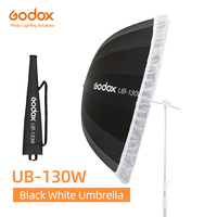 Godox UB-130W 51in 130cm Parabolic Black White Reflective Umbrella Studio Light Umbrella with Diffuser Cover Cloth