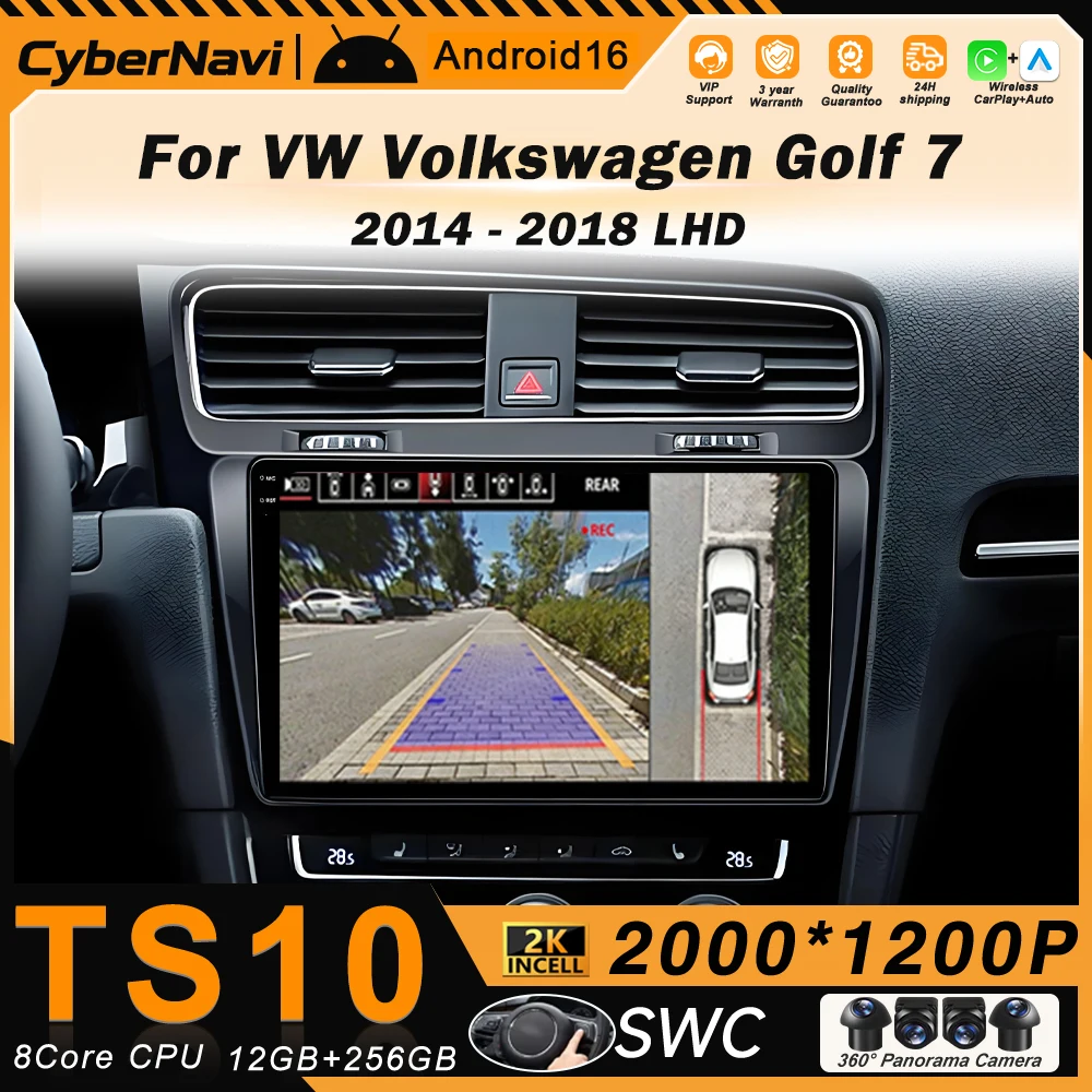 Car Radio Android For Volkswagen Golf 7 2014 - 2018 Multimedia Player GPS Navigation Carplay Car Camera QLED Screen Car DVD 2Din