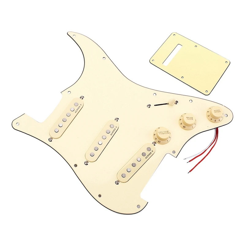 Quality Loaded Prewired SSS Alnico 5 Alnico V HOT Pickups Pickguard Set For Strat Guitar