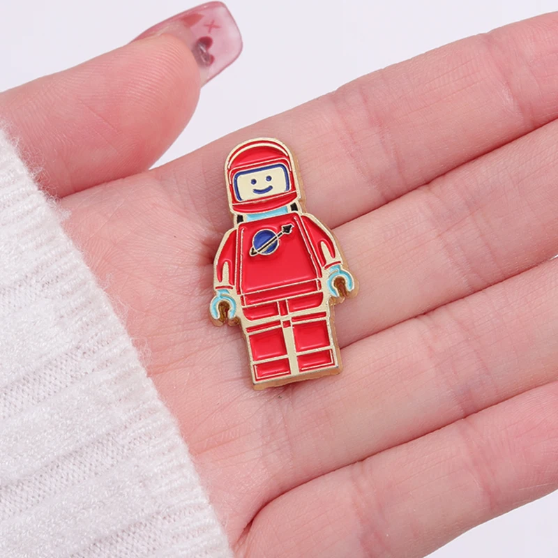 Space Robot Astronaut Enamel Pins Cartoon Badges Custom Metal Lapel Cute Robot Brooch Clothes Hat Bag Jewelry Accessories Gift