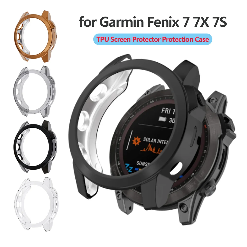 Protection Case For Garmin Fenix 7X Smart Watch Protector Frame Soft Crystal Clear TPU Case Cover For Fenix 7 7S 7X Sleeve чехол