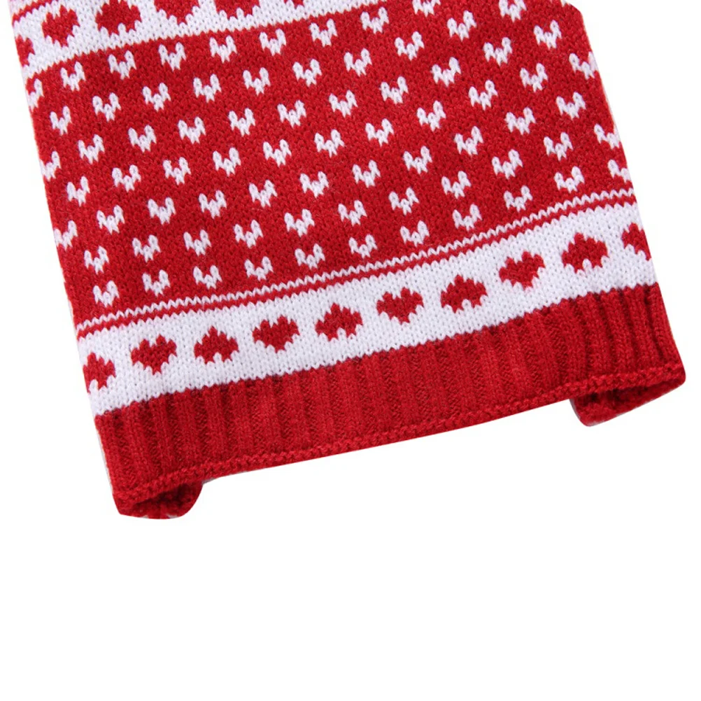 

Knitted Christmas Pet Sweater Dog Clothes Red Xxl High Collar Warm Stretchable Puppy Winter Costume Knitted Sweater
