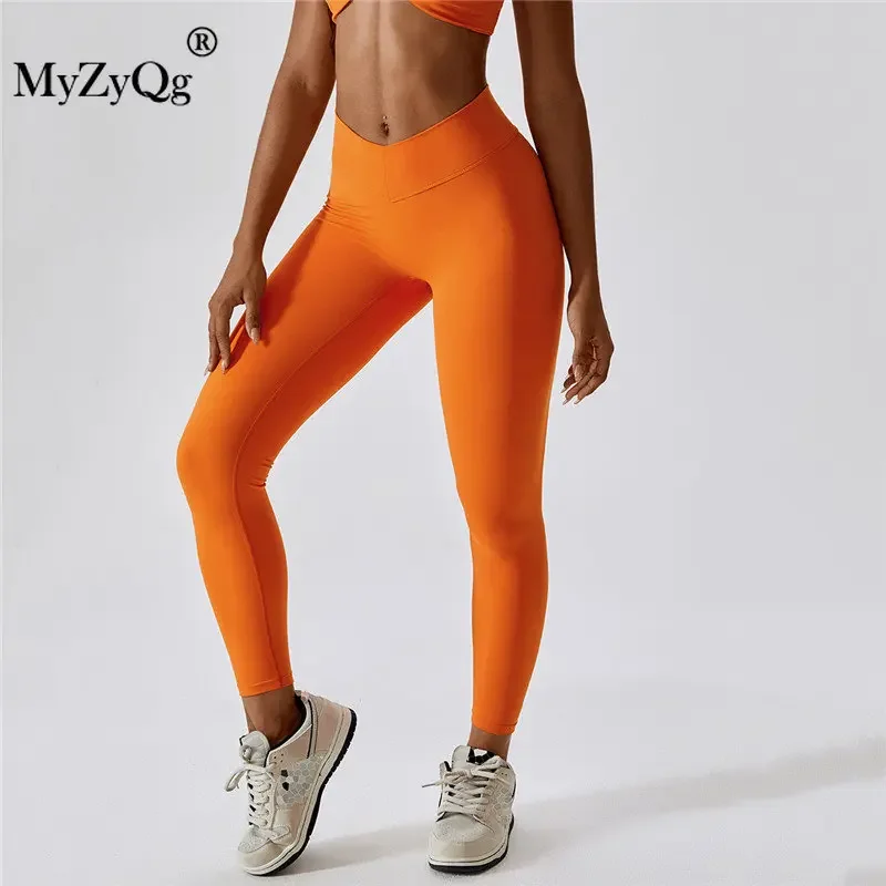 MyZyQg Women Lift Naked Feeling Yoga Leggings Body Shaping Abdominal Cycling Running Fitness Pants Training Elastic Gym Tights