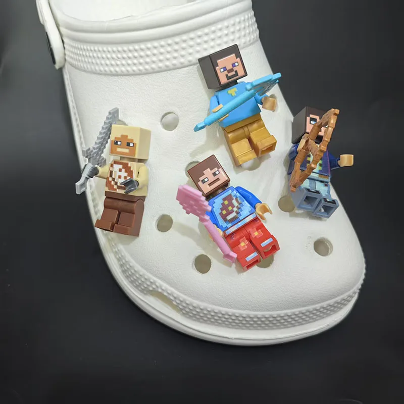 MINISO 2025 New Pixel Cartoon Game Shoe Accessories Charms Toy Blocks DIY Detachable Shoe Buckle for Festival Party Gift Favors image 6