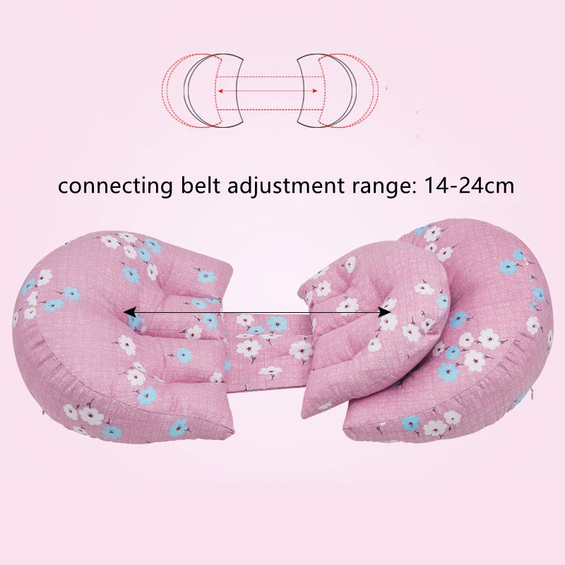 Almohada para dormir lateral ajustable multifuncional para mujeres embarazadas, almohada de maternidad en forma de U, almohada para el vientre desmontable y lavable