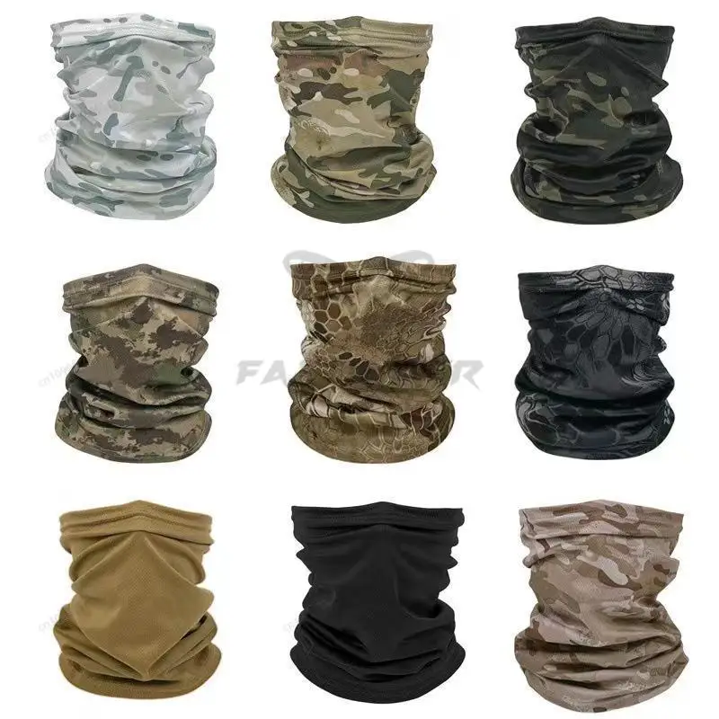 

Male Hunter Hiking Scarves Polyester Windproof Neck Warmer Anti UV Tactical Camouflage Face Mask Bandana Hunting Hiking Gear
