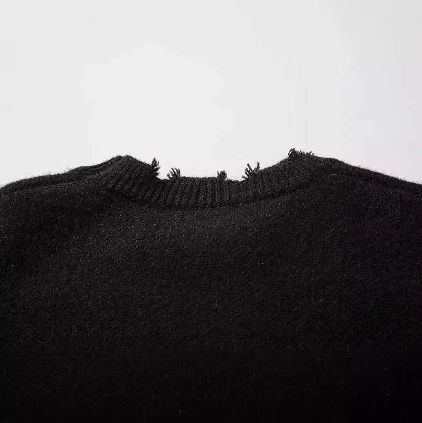 الخريف الشتاء شارع العليا الرجال سترة أوروبا والولايات المتحدة هوب الظلام الرياح سكين قطع حفرة جولة الرقبة سترة size2XL #3