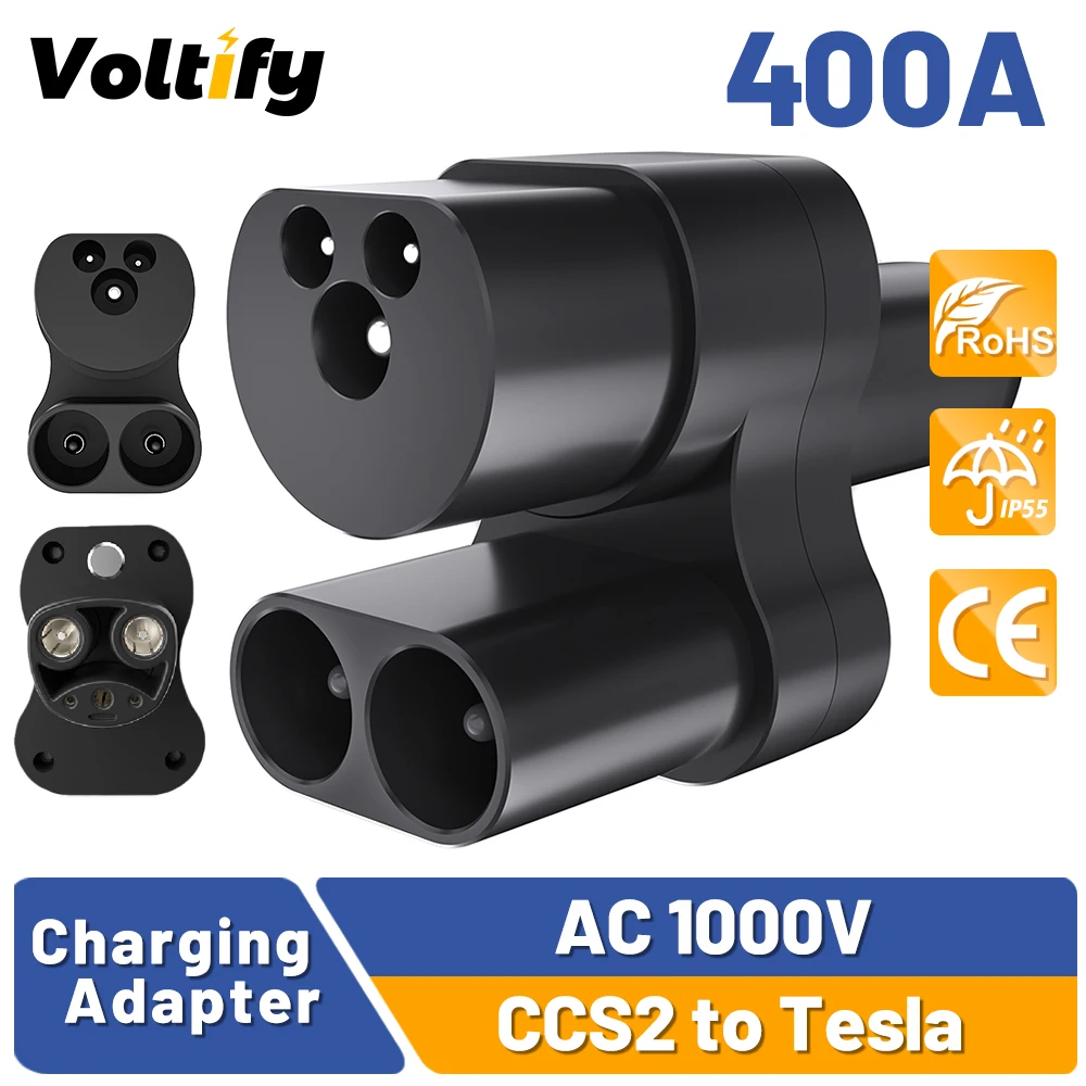 

CCS2 to Tesla EV Charger Adapter 400A 1000V Electric Vehicle DC Charging Station CCS COMBO 2 To TPC Convertor for Teslas Model