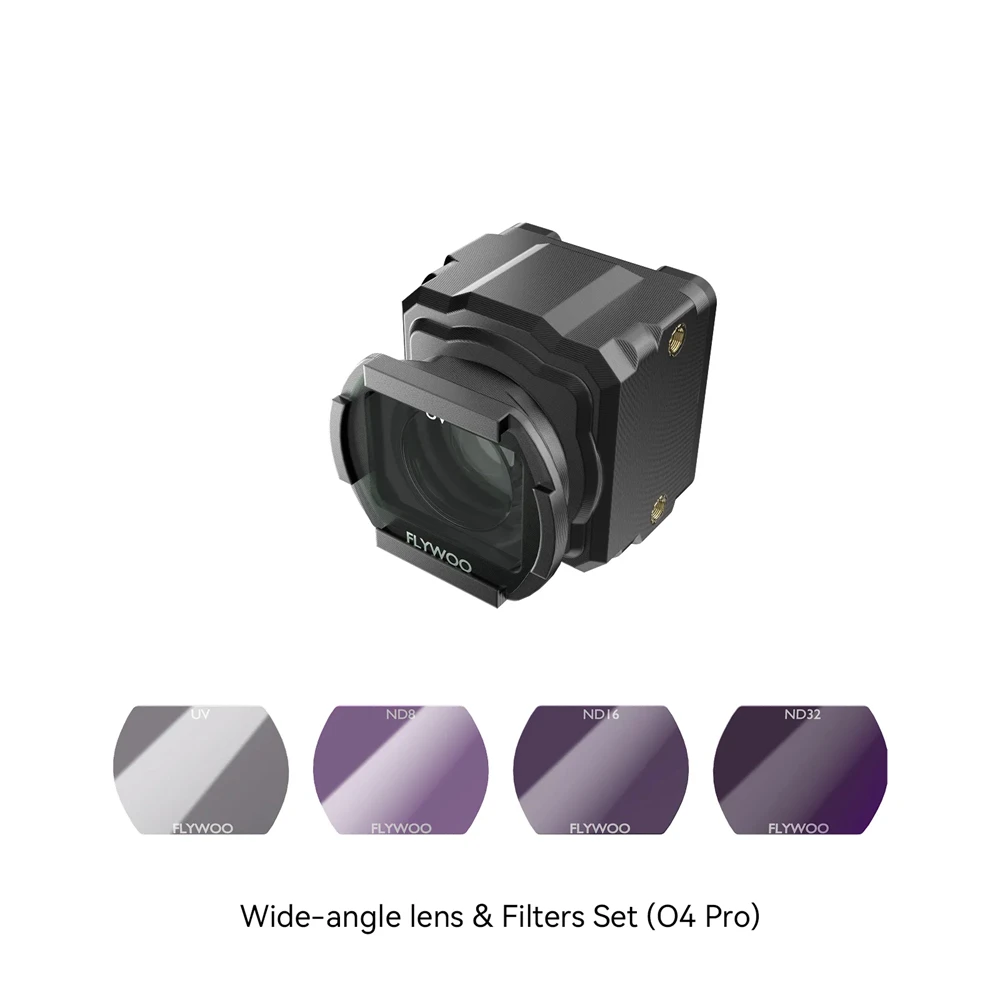 

Flywoo O4 PRO Wide Angle Lens 155° FOV Ultra Lightweight 7.4g with UV ND8 ND16 ND32 Filter Set for DJI O4 Pro FPV Racing Drones