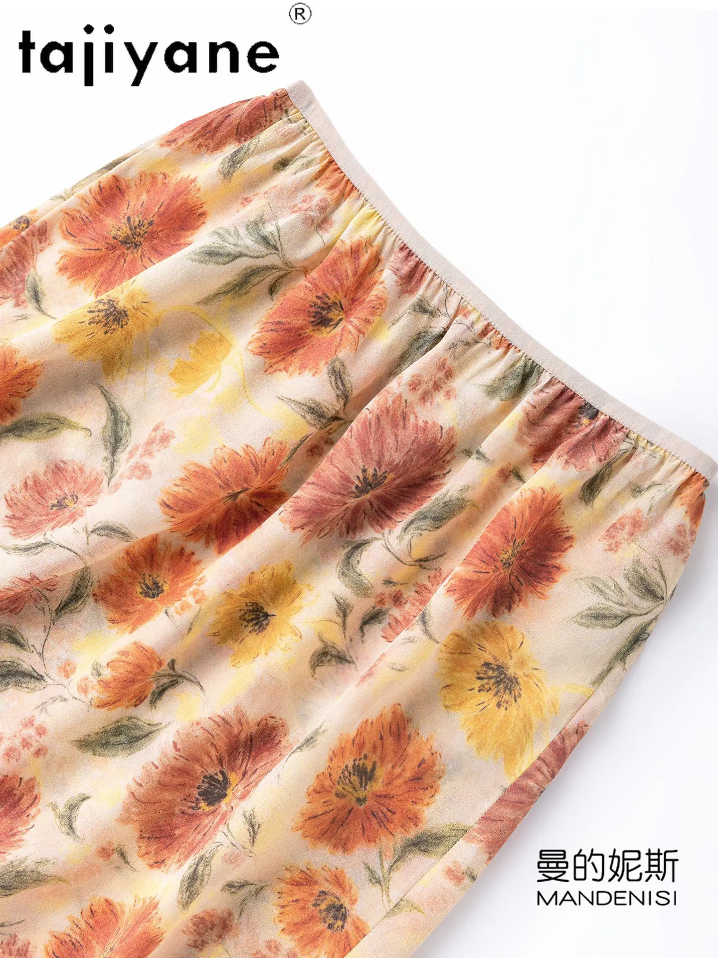 TAJIYANE Women Silk Short Skirt 100% Mulberry Silk Printed Mini Skirts Summer Straight Skirt Woman Clothes 2026 Юбка Женская