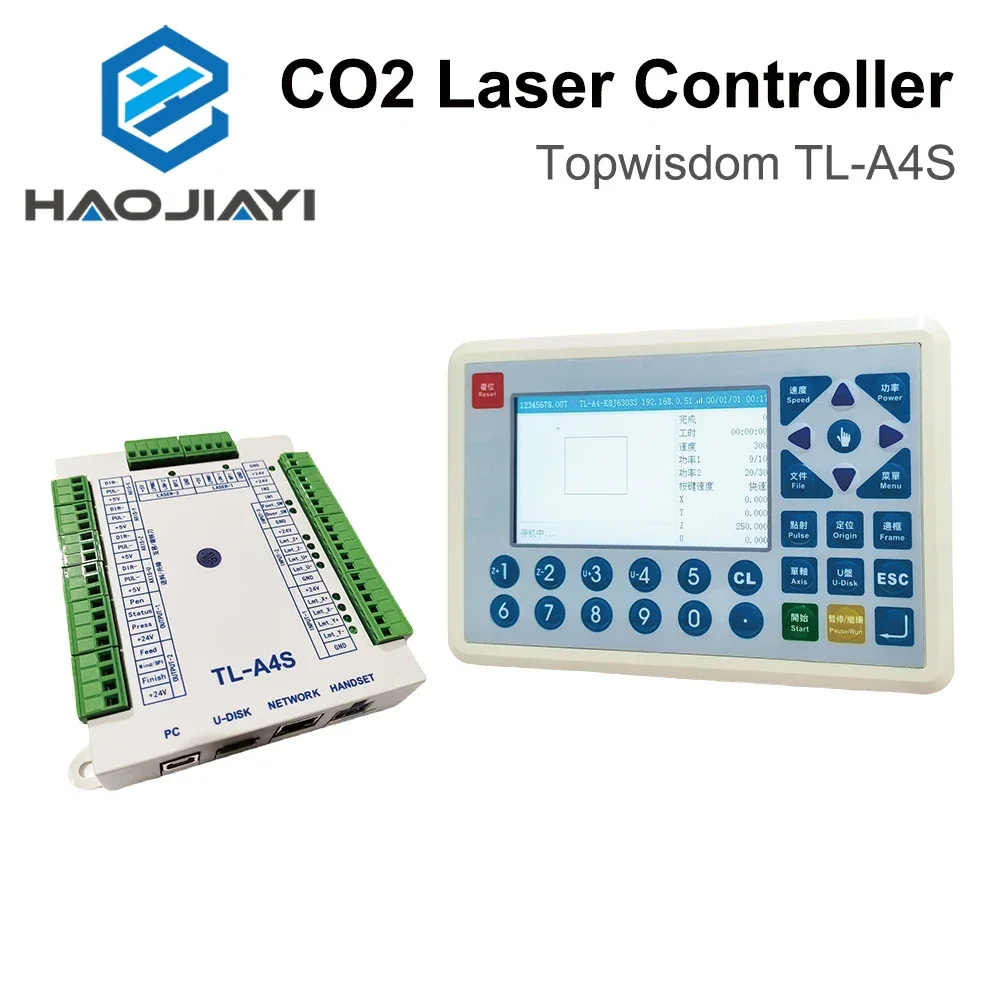 HAOJIAYI CO2 Laser Topwisdom TL-A4S Controller 4 Axes Motion Control Rotary Cutting Carving for Co2 Laser Engraving Cutting