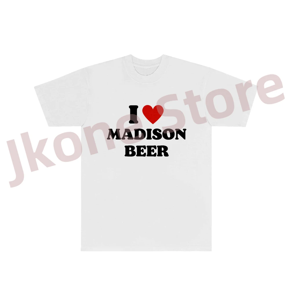 I Love Madison Beer T-shirts The Spinnin Tour Merch Women Men Fashion Casual New Logo Short Sleeve Tee