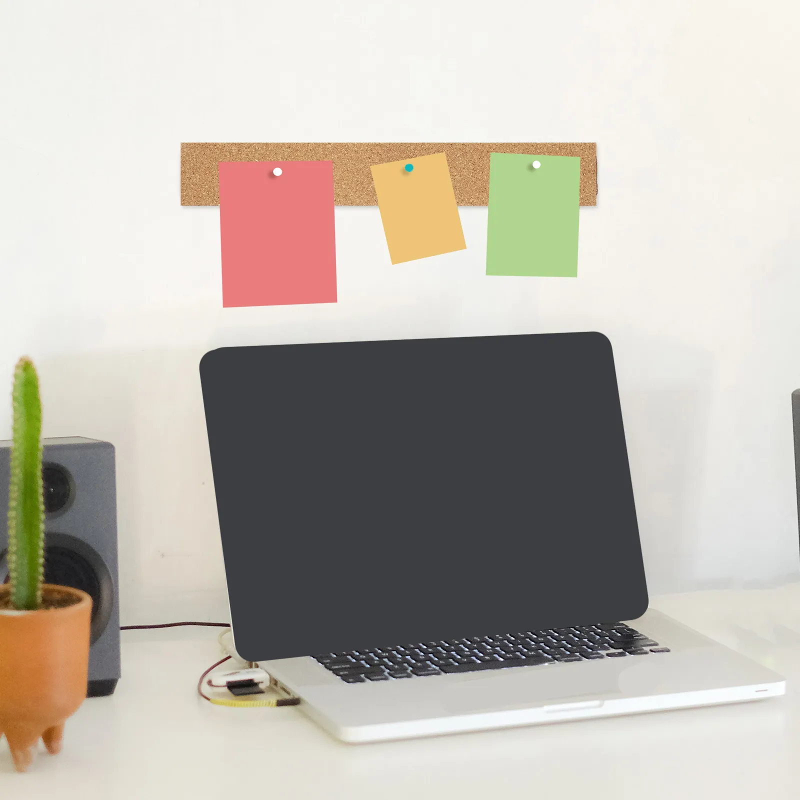 

2Pcs Cork Memo Board Strips Oak Self-Adhesive Cork Bulletin Strips Frameless Notice Board for Office Home Classroom Photo