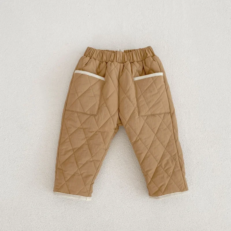 Pasgeboren Baby Meisje Jongen Katoen Gewatteerde Broek Baby Peuter Kind Midden Taille Broek Casual Warme Dikke Bodem Babykleertjes 3M-2Y