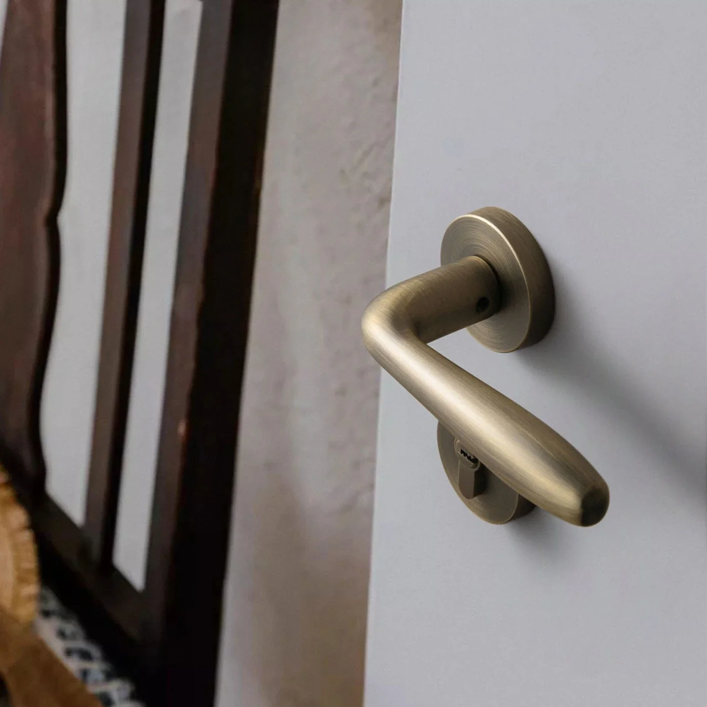 DurableDoor Lock Indoor Bedroom Household Universal Handle Silent Bronze Split Solid Wood Door Lock - view 3