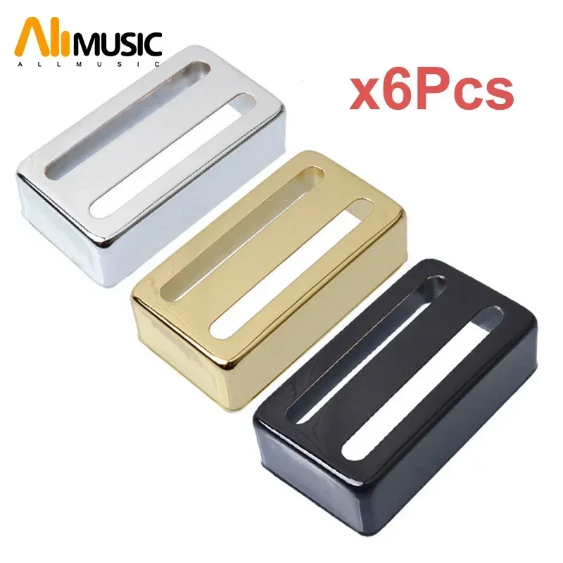 6Pcs Brass 70*39mm Pickup Covers /Lid/Shell/Top Two Line For Electric Guitar/Metal Guitar Humbucker Covers Black/Gold/Chrome