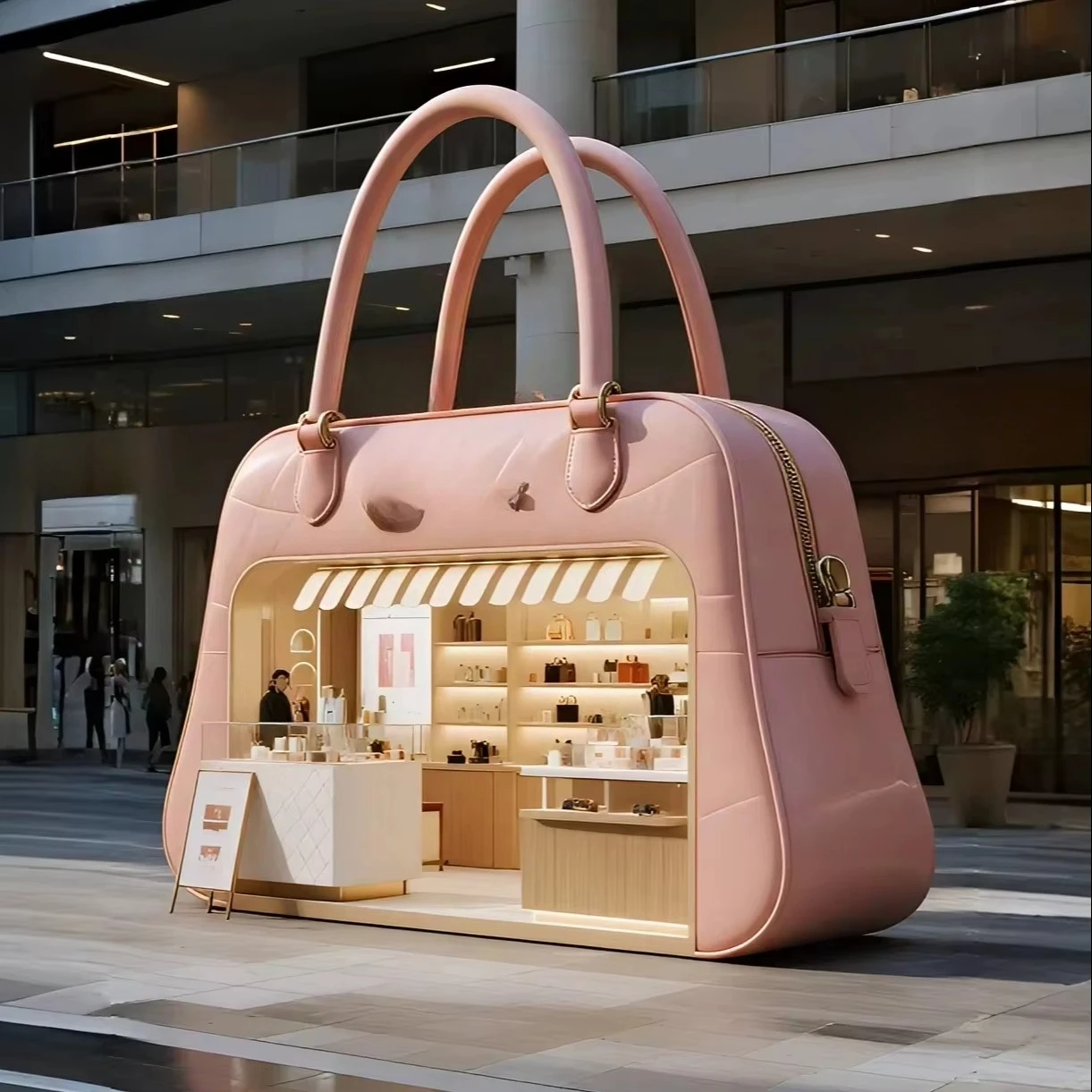 Luggage Type Mobile Snack Stall, Full Set Supporting Parts, Portable Coffee Service Station, Multifunctional Mobile Cart