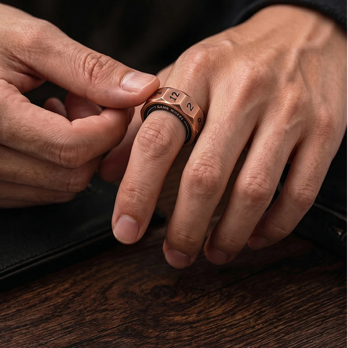D12 Stress Relief Ring Toy Fidget Spinner EDC Lucky Decision Magnetic Ring Finger Gyro For Anxiety Depression ADHD Autism Gift