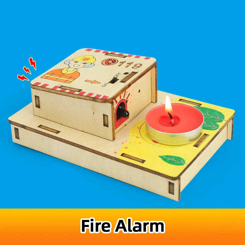 DIY Fire Alarm Circuit Kit Puzzle Handmade Science Technology Educational Kit Puzzle STEM Toy Gift for Children
