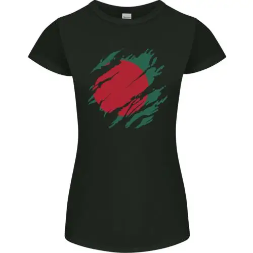 Torn Bangladesh Flag Bangladeshi Day Football Womens Petite Cut T-Shirt