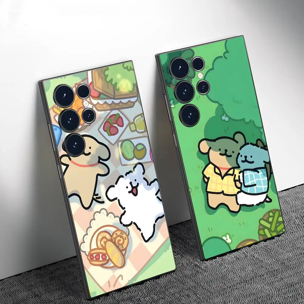 

Linear Dog Phone Case Phone Case For Samsung Galaxy S25 S24 S22 S23 Ultra S21 S20 Plus Frosted Full Soft Case