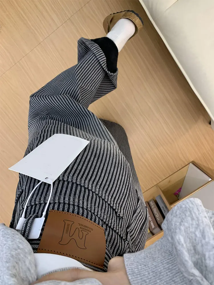 

High Waist Fleece Lined Wide Leg Denim Jeans Women's Loose Fit Slimming Straight Floor Length Drapey Pants Autumn Winter