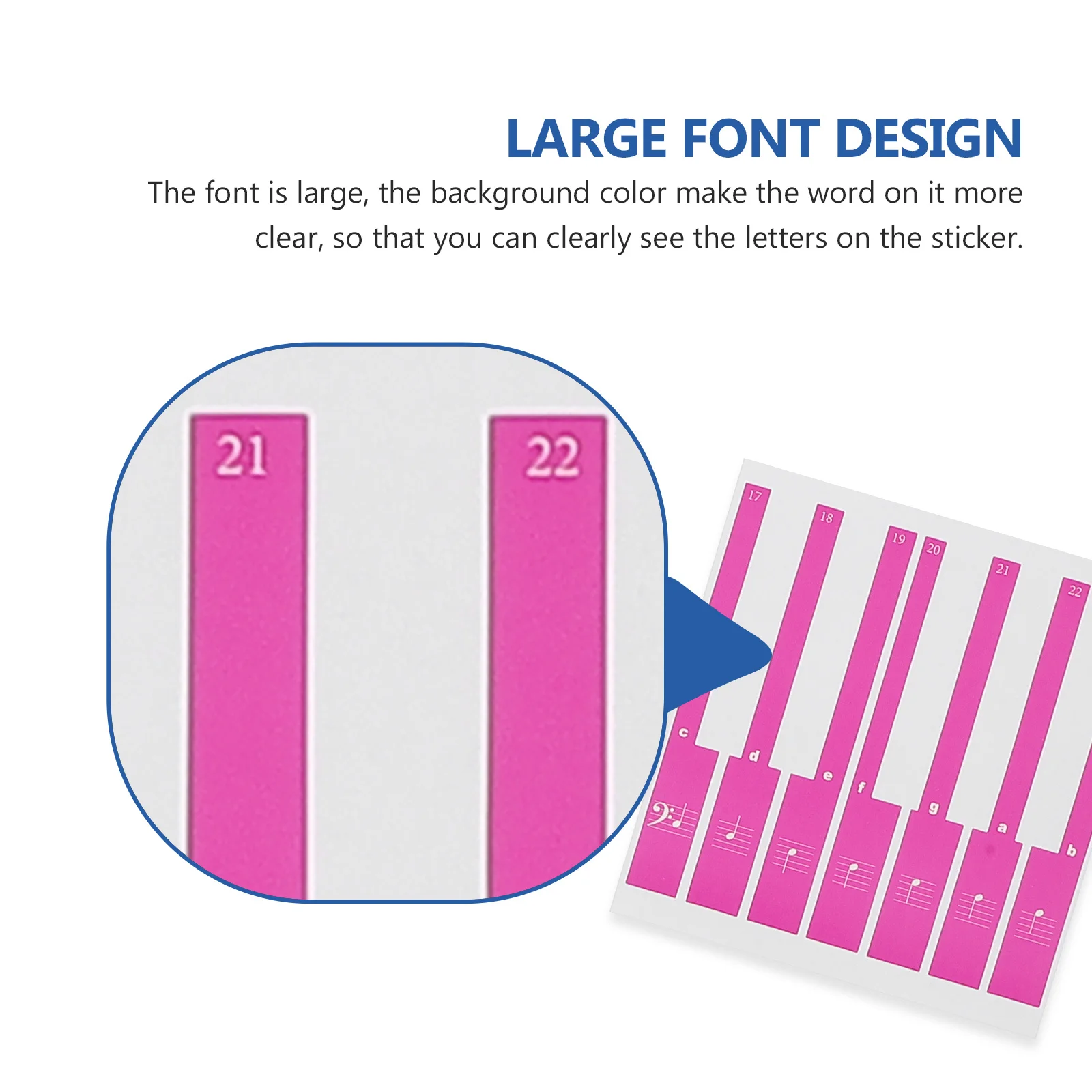 

Piano Keyboard Decal Introductory Sticker Large Font No Damage Piano Beginner Music Note Full Set Sticker Keyboard