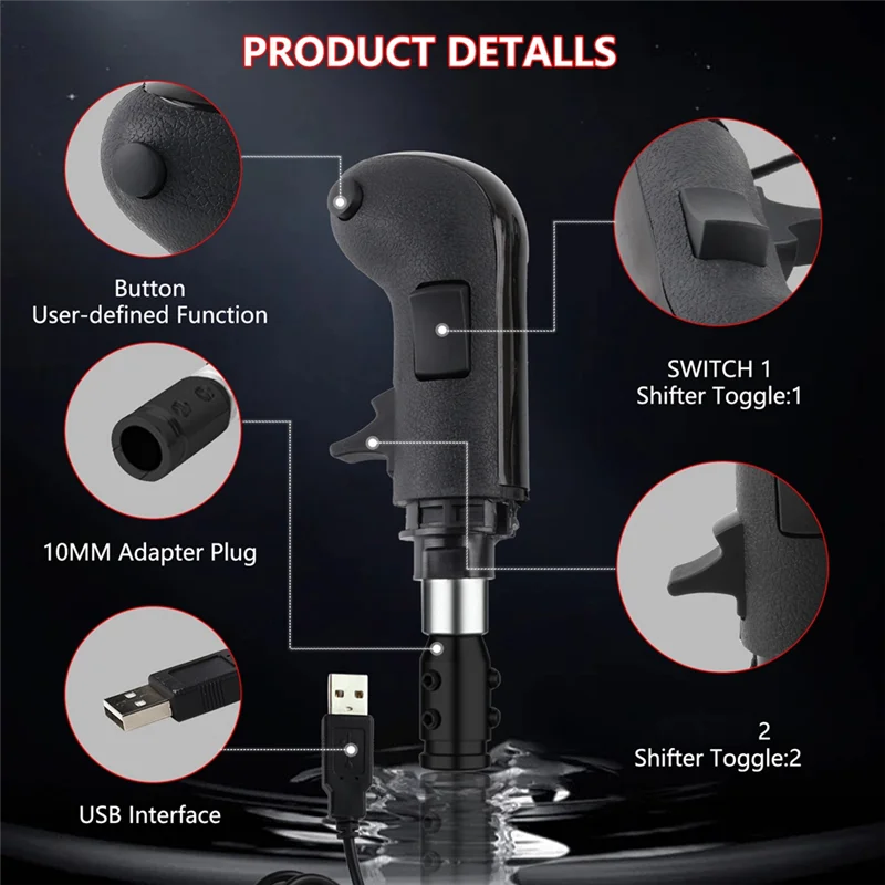 

TA-USB Gearshift Knob For Logitech G923 G29 G27 G25 TH8A For ETS2&ATS Euro Truck High Low Gear Simulator Shifter Simulators
