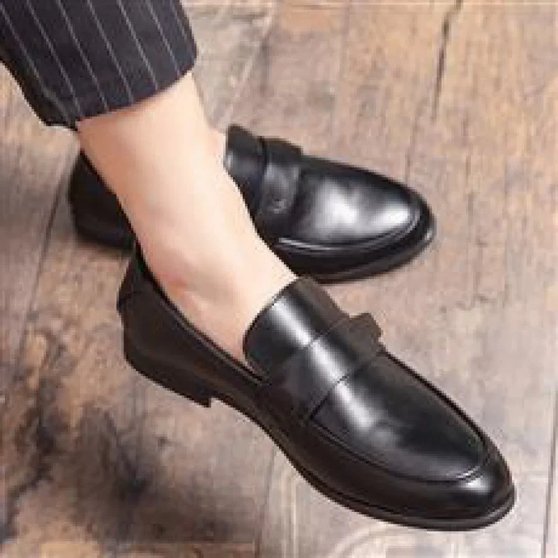 

Casual Leather Shoes Men's British Korean Retro Business Formal Wear Shoes for Work Moccasins