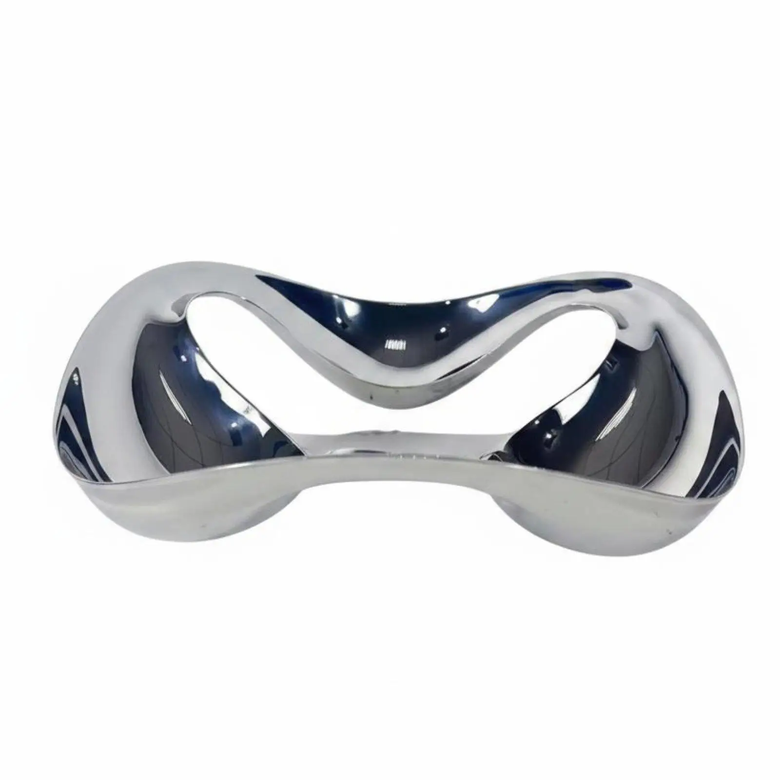 Irregular Metal Fruit Bowl Streamlined Design 3 Section Snack Serving Dish