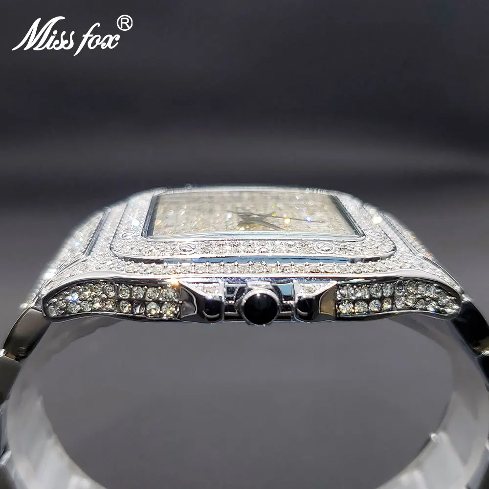 Iced Out Watch For Women Men Bling Bling Bracelet Diamond Quartz Watches Waterproof Unisex Stylish Luxury Couple Gift For Lover