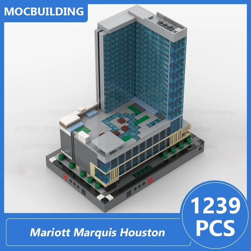 Mariott Marquis Houston Architecture Model Moc Building Blocks Diy Assemble Bricks Display Collection Xmas Toys Gifts 1239PCS