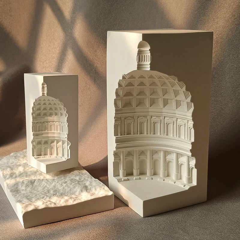 Gypsum Building Model Pantheon Dome Ornaments Living Room Desk Desktop Home Accessories Wine Cabinet Decoration Small Ornaments