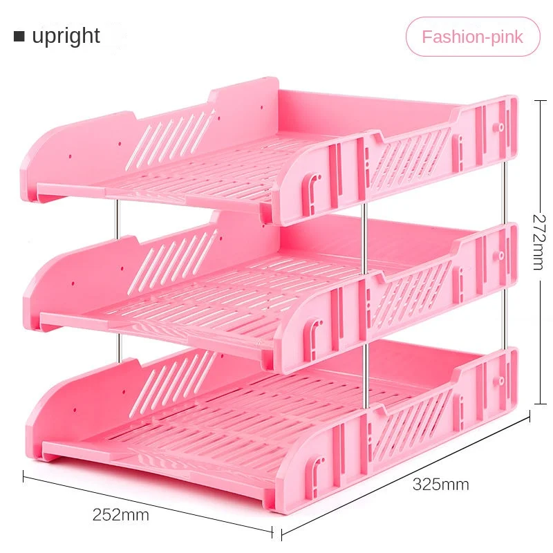 Three-layer File Rack Multi-layer File Tray Storage Rack File Holder Office Storage Plastic File Storage Rack