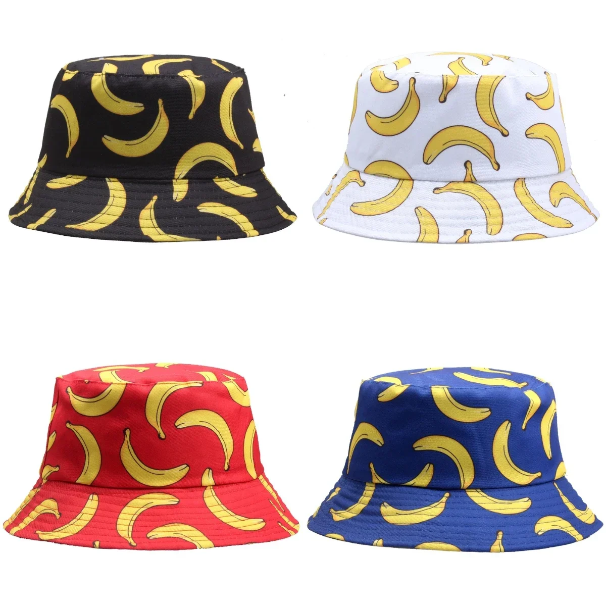 

Foldable Bucket Hat Fruit Print Design Sunshade Outdoor Hat For Travel Hiking Fishing Leisure Breathable Summer Sun Hat