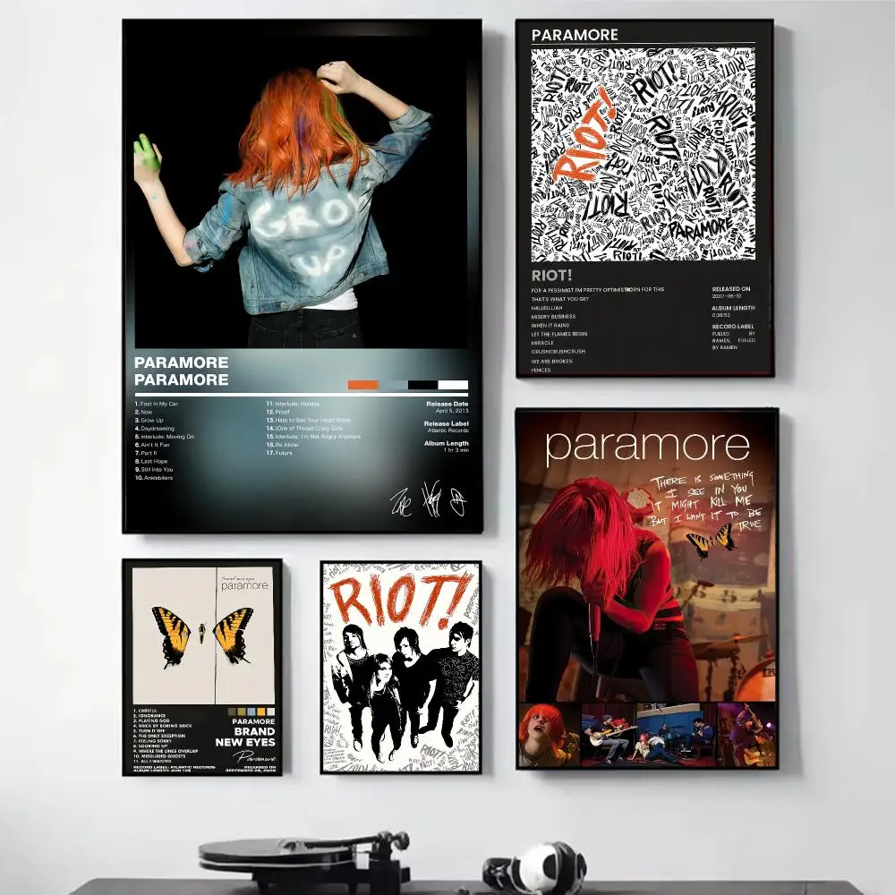 P-Paramore Band Painting Calligraphy Self Adhesive Wall Art Waterproof Print For Bedroom Living Room Hallway Home Decor