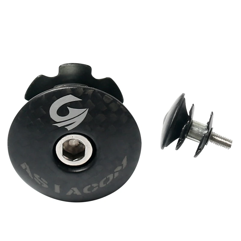 New ASIACOM bicycle carbon fiber top cap cover with steel swell suspended heronsbill nut use for alloy bike fork new