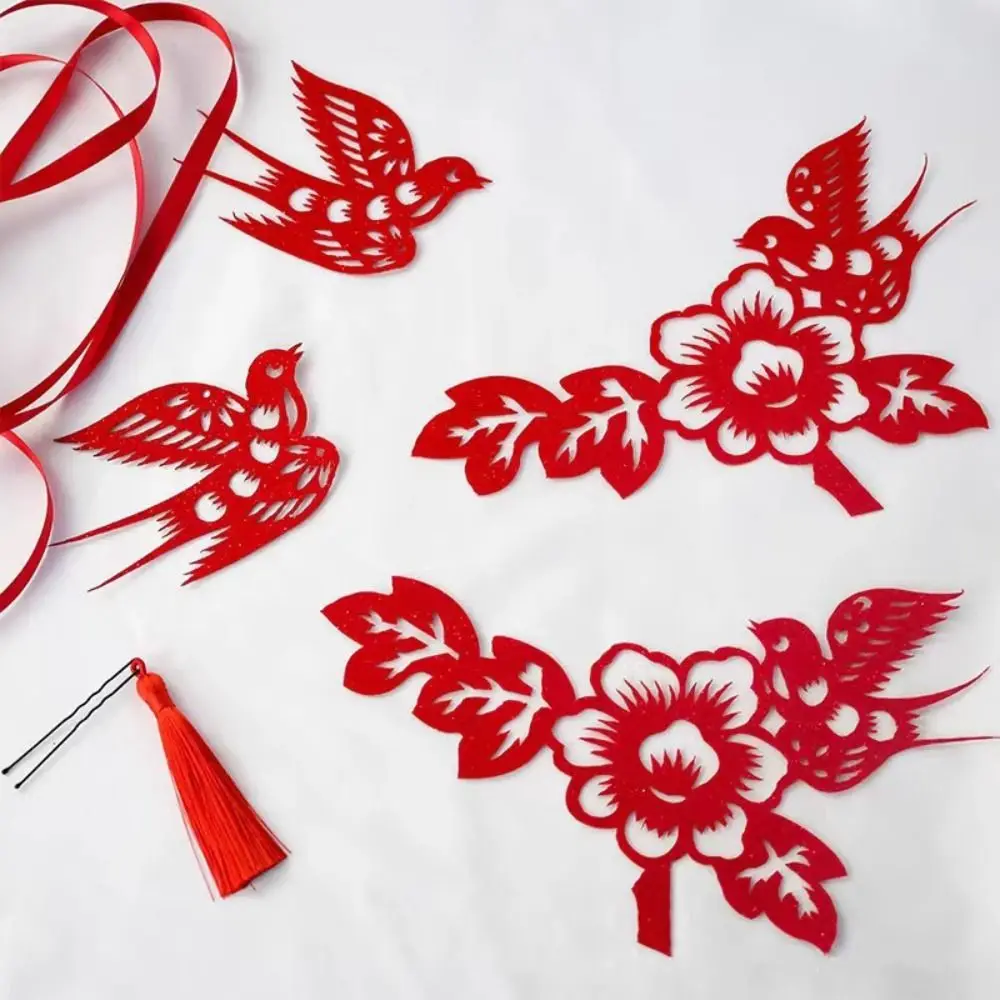 Tocado de estilo chino Urraca Retro, horquilla de flores, tocado de novia para boda, Cheongsam, bata de mañana, tocado de Año Nuevo Hanfu