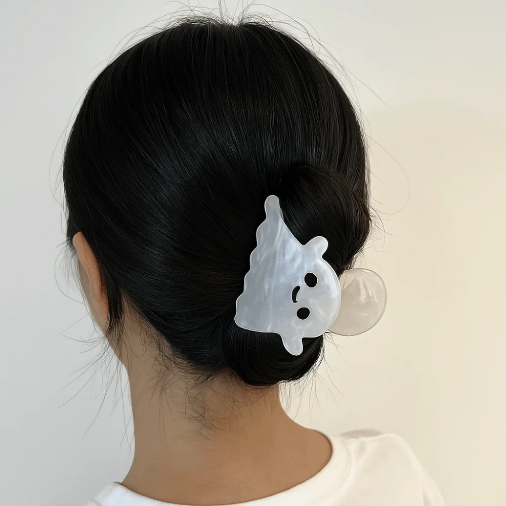 

Hair Accessories Funny Halloween Shark Clip Ghost Black Cat Pumpkin Hair Clip Waterproof Creative Acetic Acid Hair Claw Cosplay