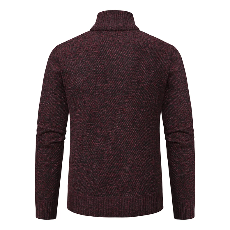 Herren Pullover Herbst und Winter neue Strickwaren einfarbig mit einem unteren Hemd greifen Fleece warmen und bequemen Pullover – Detail 10