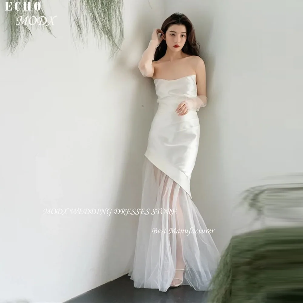 

MODX Simple Sweetheart Mermaid Wedding Dresses Korea Photoshoot Satin Tulle Elegant Bridal Gowns Formal Party Dress 2025