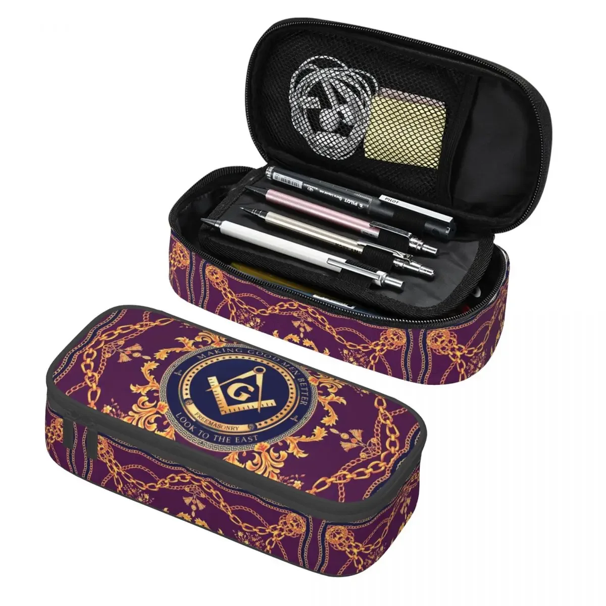 

Милый масонский дизайн в стиле барокко на заказ, пенал для мальчиков и девочек, большая вместительная масонская сумка-карандаш, школьные аксессуары