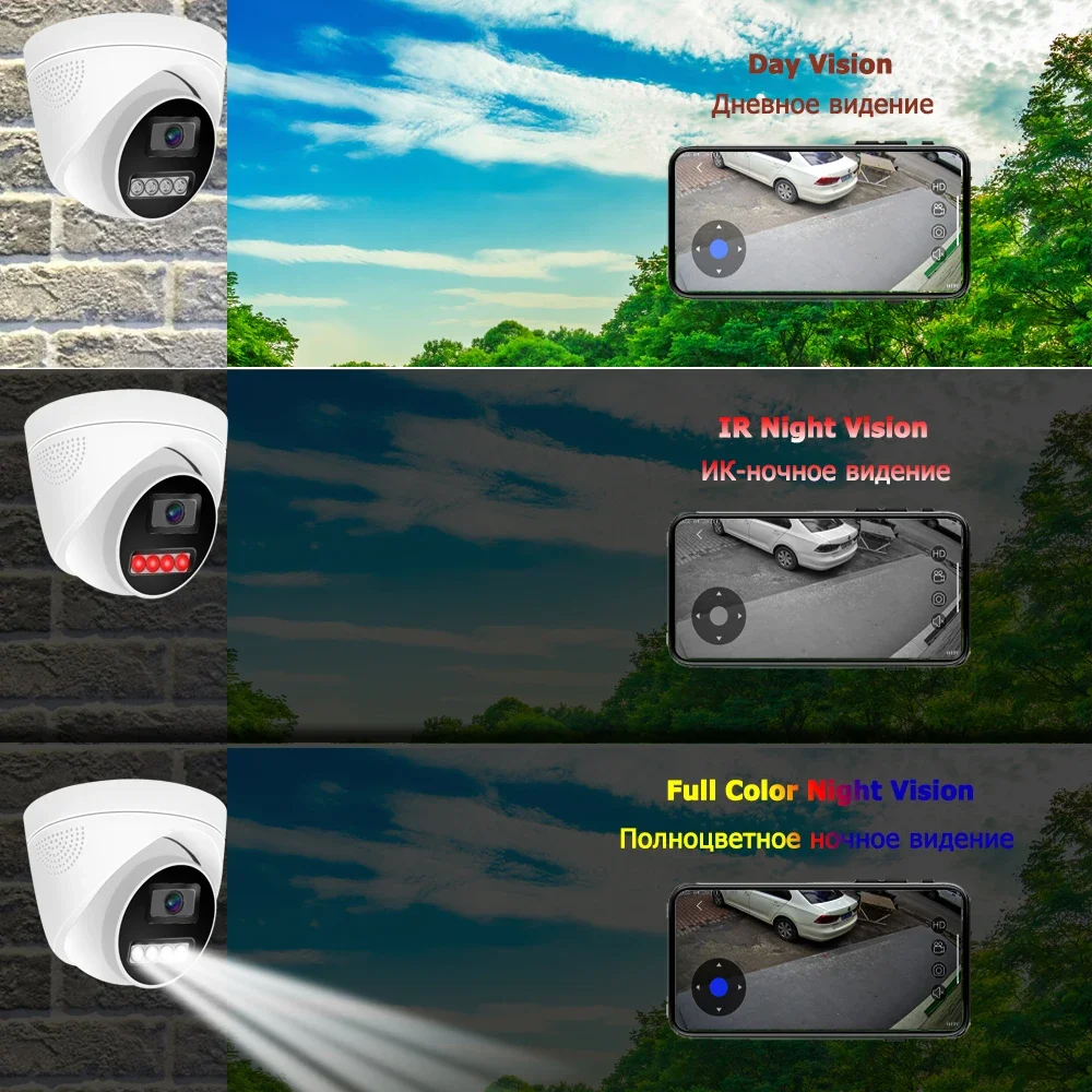 4K 8MP CCTV Security POE Camera  4MP 5MP 8MP Iutdoor Dome Audio Color Night Vision Onvif IP Camera CCTV Video Surveillance Cam