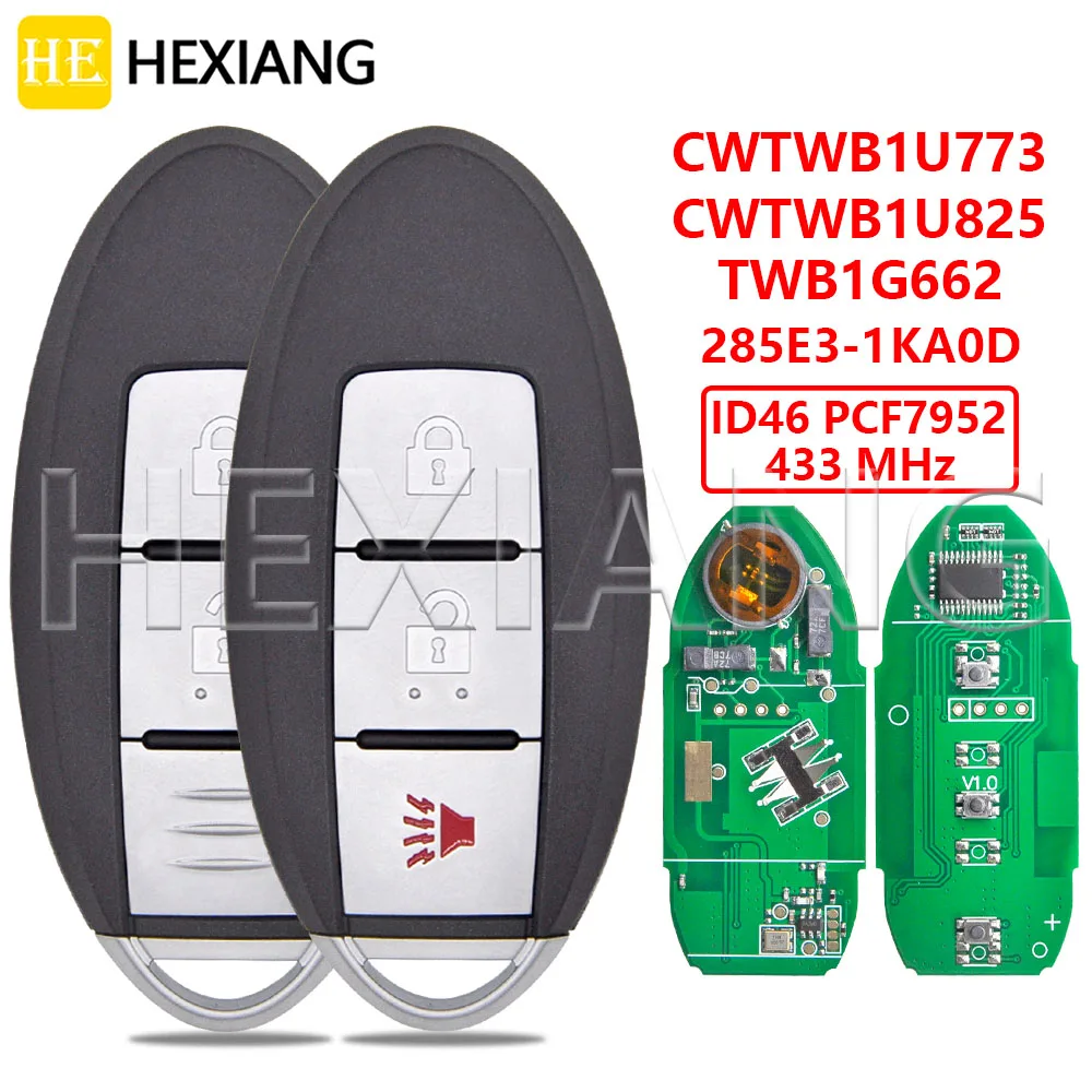 DR CWTWB1U825/773 TWB1G662 ID46 Chip 433MHz Car Remote Key For Nissan Armada Tiida Frontier Micra Juke Sentra Patrol Note Navara