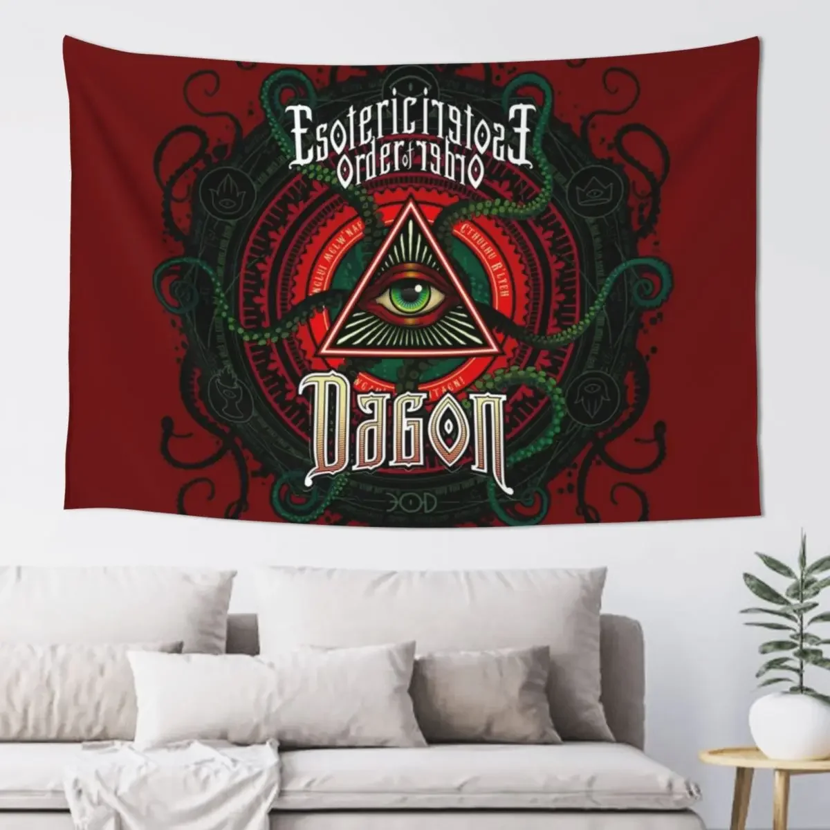 Lovecraft Esoteric Order of Dagon Tapestry Bathroom Decor Mushroom Room Decorator Bedroom Organization And Decoration Tapestry