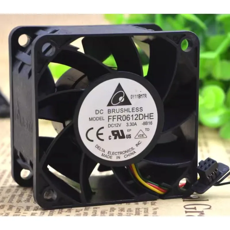 New CPU Cooler Fan for Delta FFR0612DHE 6038 12V 3.3A 6CM High Airflow Server Cooling Fan  60*60*38mm