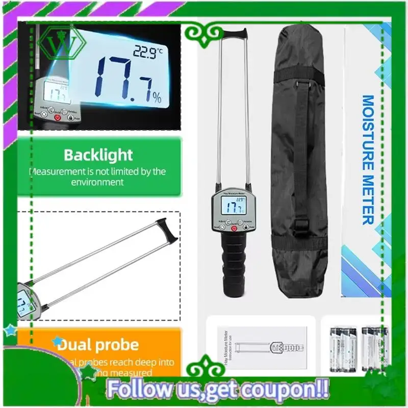 

Reliable-Portable Hay Moisture Meter For Cereal Straw Forage Grass Leymus Chinensis Emperor Bamboo Grass Testing Fibre